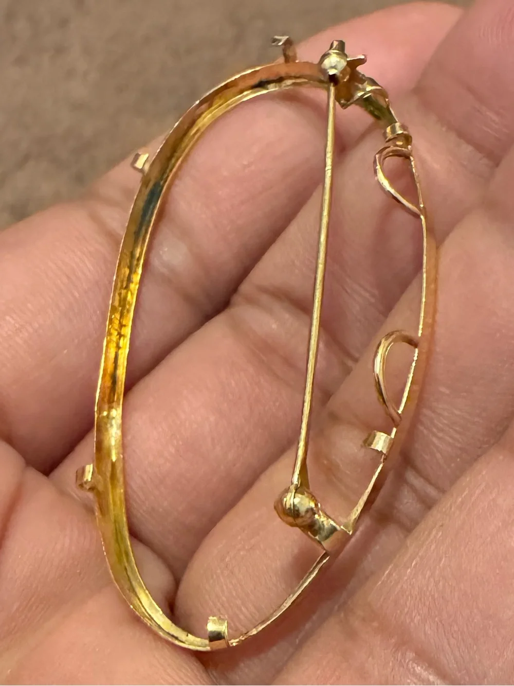 Vintage Solid 18k Gold Cameo Setting, 3.2g